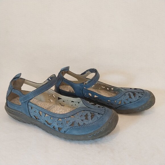 JBU Jambu Mary Jane Shoes Womens 9 Blue Hibiscus Comfort B2HIB45 Memory Foam. - Picture 1 of 12